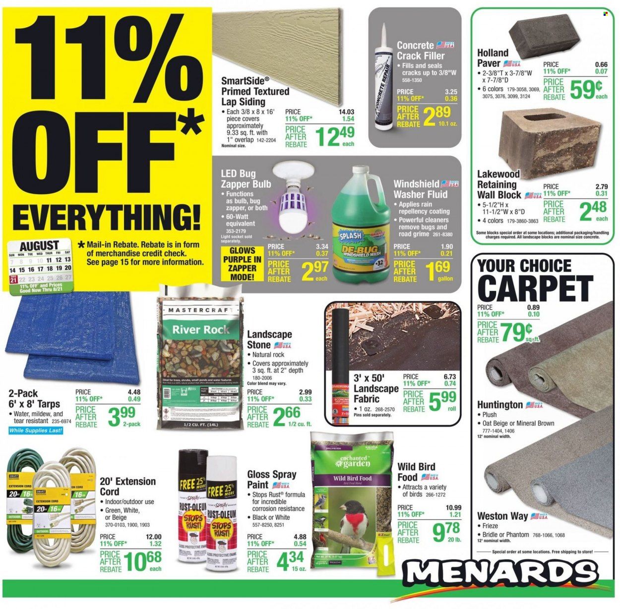 Menards Weekly Ad Flyer Specials August 11 to August 21, 2022