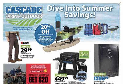 Cascade Farm And Outdoor (OR, WA) Weekly Ad Flyer Specials August 3 to August 16, 2022
