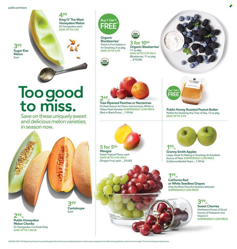 Publix (AL, FL, GA, NC, SC, TN) Weekly Ad Flyer Specials August 11 to August 17, 2022