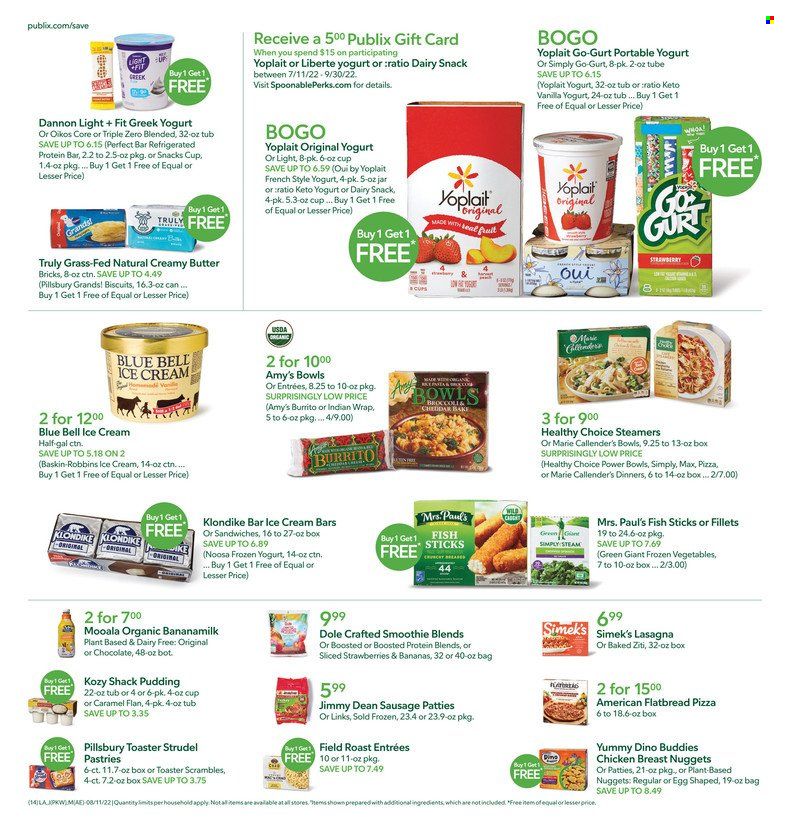 Publix (AL, FL, GA, NC, SC, TN) Weekly Ad Flyer Specials August 11 to August 17, 2022