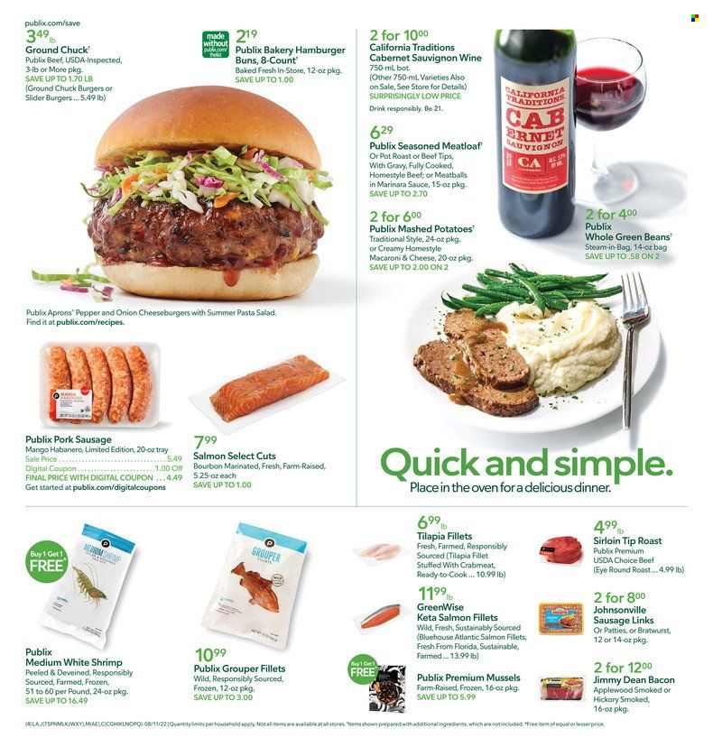 Publix (AL, FL, GA, NC, SC, TN) Weekly Ad Flyer Specials August 11 to August 17, 2022