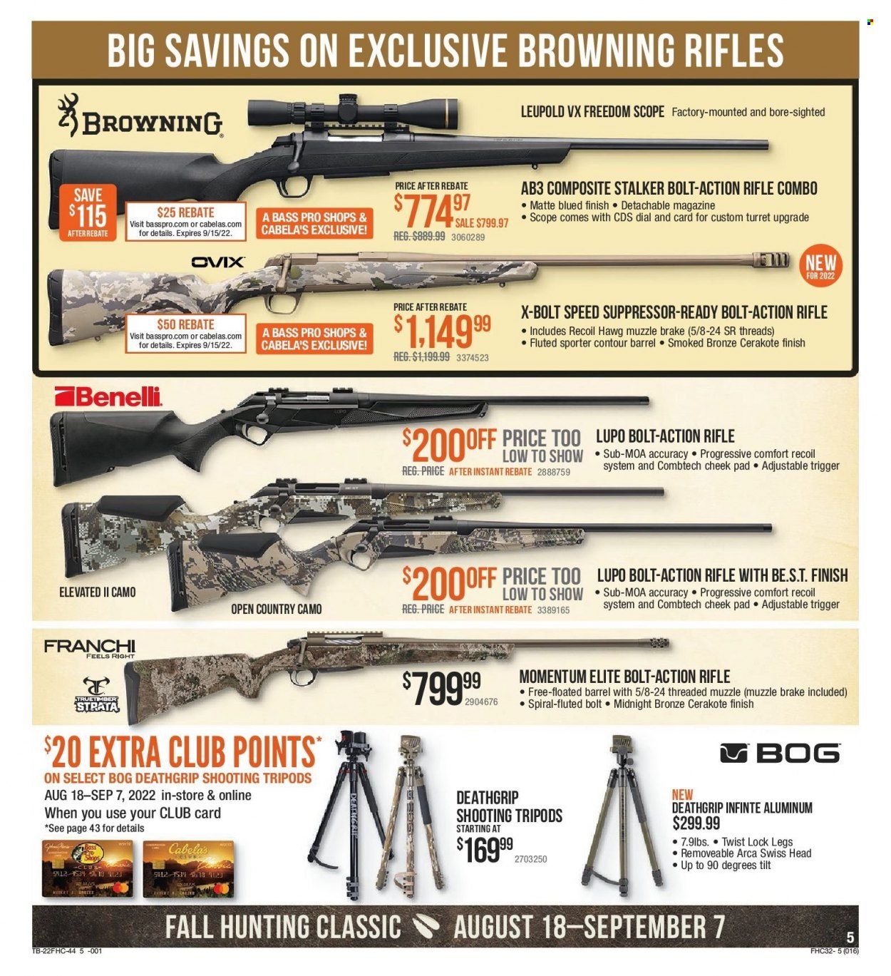 Cabela's (MI) Weekly Ad Flyer Specials August 18 to September 7, 2022