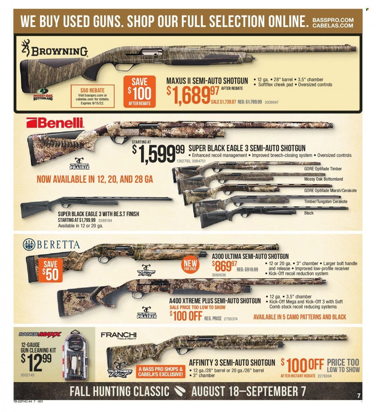 Bass Pro Shops (IA, IL, OH) Weekly Ad Flyer Specials August 18 to September 7, 2022