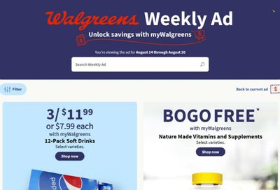 Walgreens Weekly Ad Flyer Specials August 14 to August 20, 2022