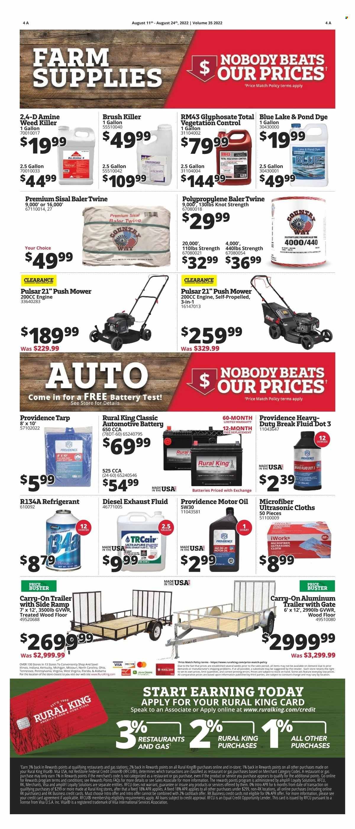 Rural King Weekly Ad Flyer Specials August 11 to August 24, 2022