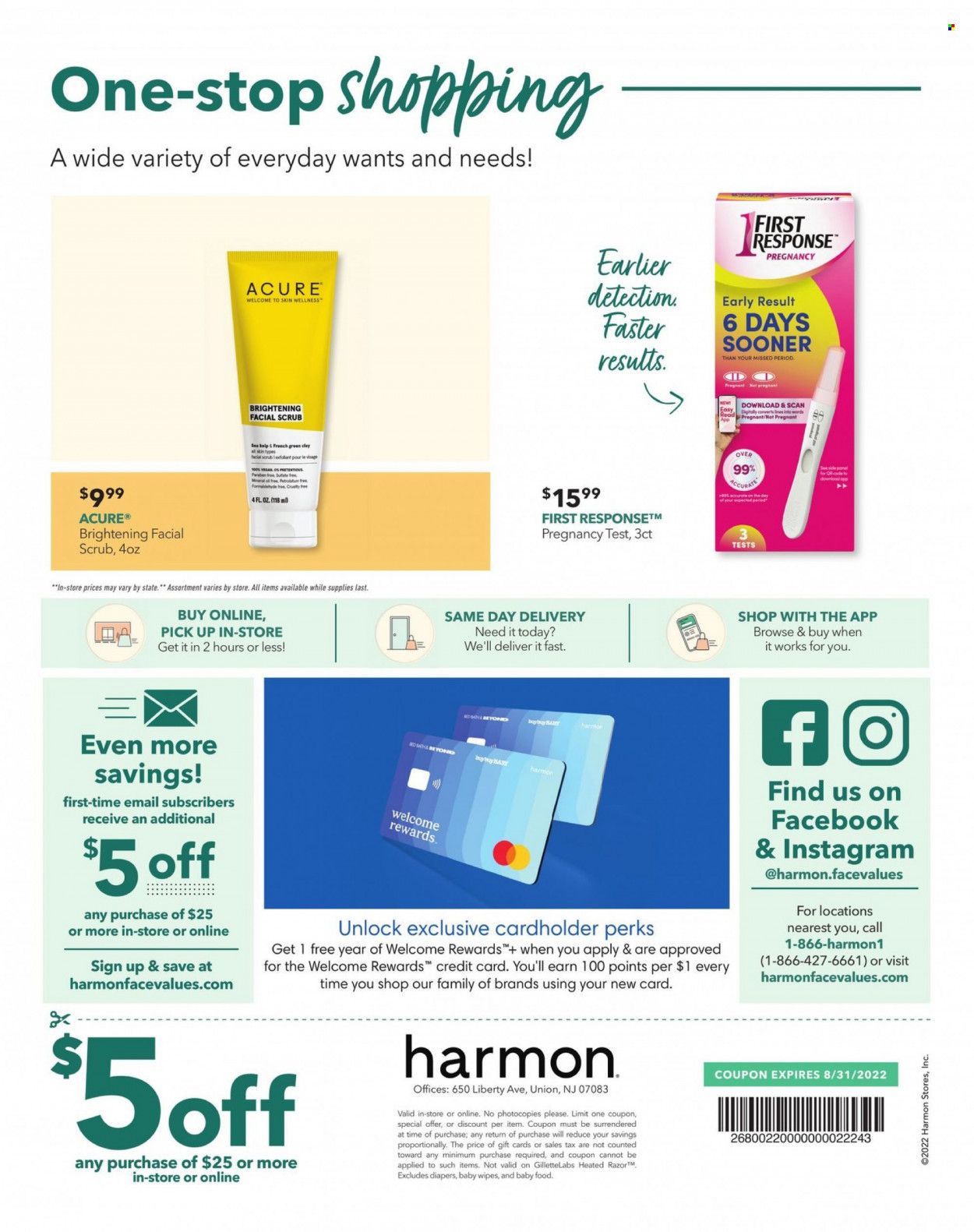 Harmon Face Values (CA, FL, NJ, NV, NY) Weekly Ad Flyer Specials August 1 to August 31, 2022