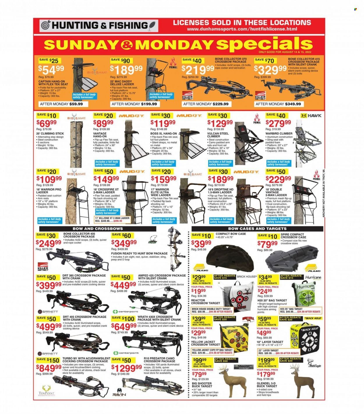 Dunham's Sports (MI, PA, WI) Weekly Ad Flyer Specials August 13 to August 18, 2022