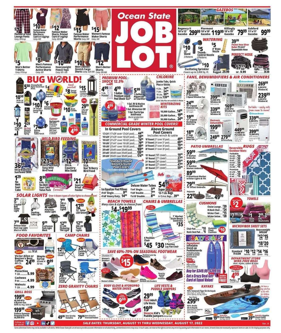 Ocean State Job Lot (CT, MA, ME, NH, NY, RI, VT) Weekly Ad Flyer Specials August 11 to August 17, 2022