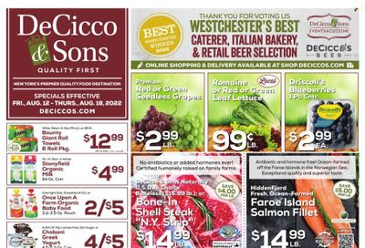 DeCicco & Sons (NY) Weekly Ad Flyer Specials August 12 to August 18, 2022