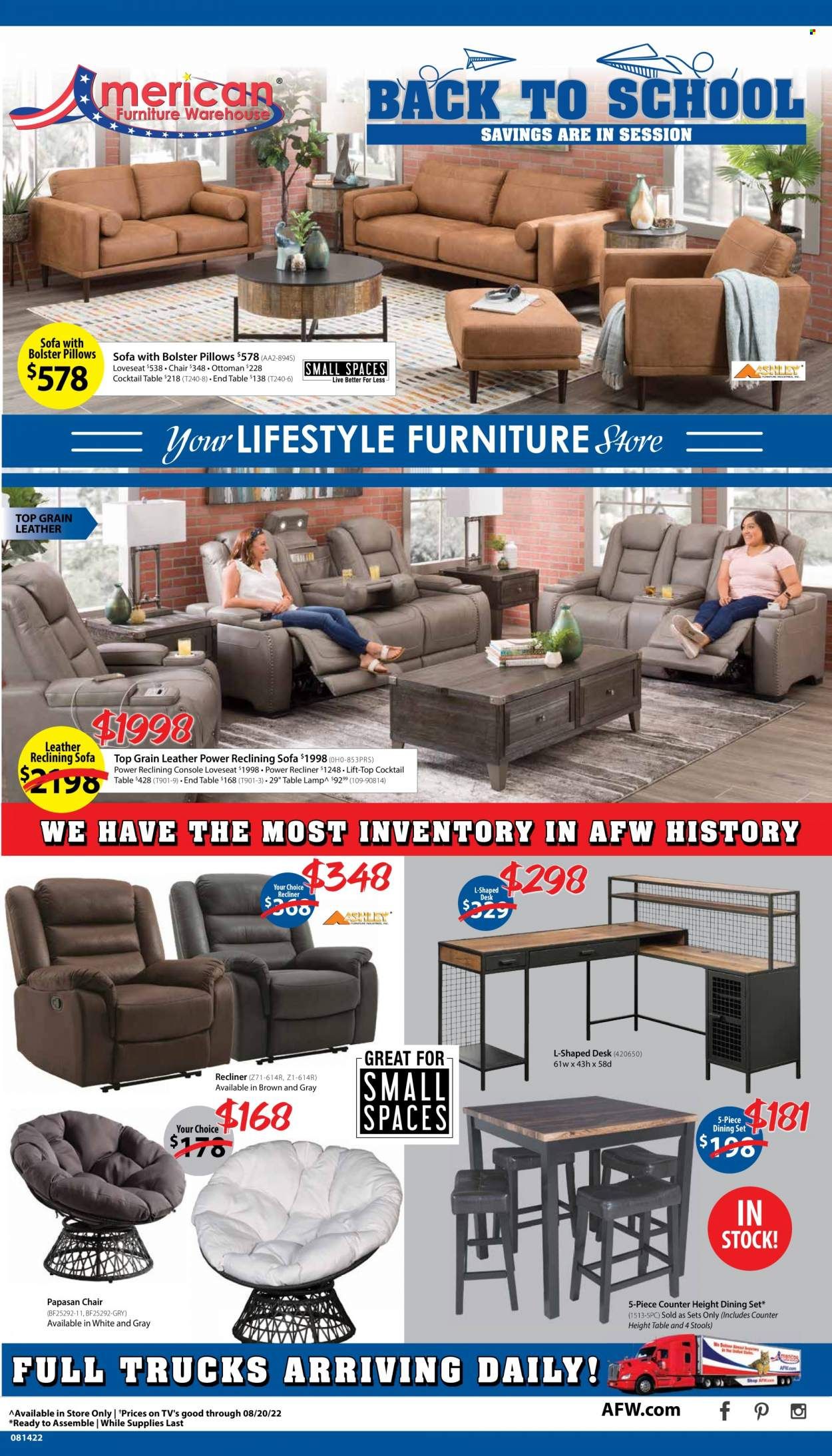 American Furniture Warehouse (AZ, CO, TX) Weekly Ad Flyer Specials August 14 to August 20, 2022