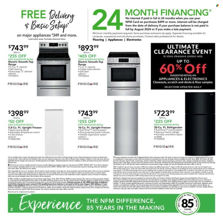 Nebraska Furniture Mart (IA, KS, NE, TX) Weekly Ad Flyer Specials August 12 to August 16, 2022