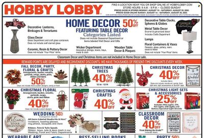 Hobby Lobby Weekly Ad Flyer Specials August 14 to August 20, 2022