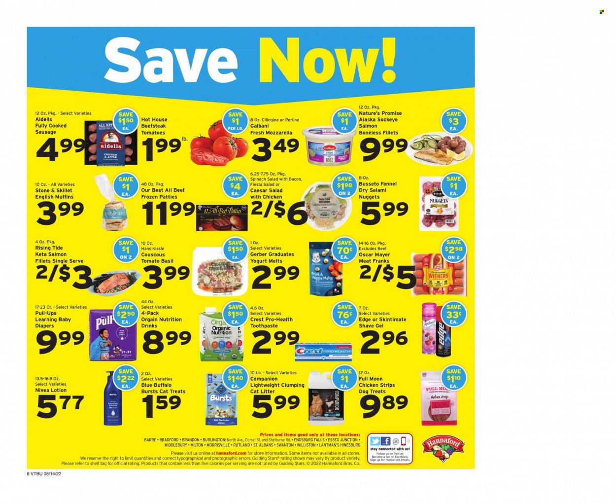 Hannaford (VT) Weekly Ad Flyer Specials August 14 to August 20, 2022