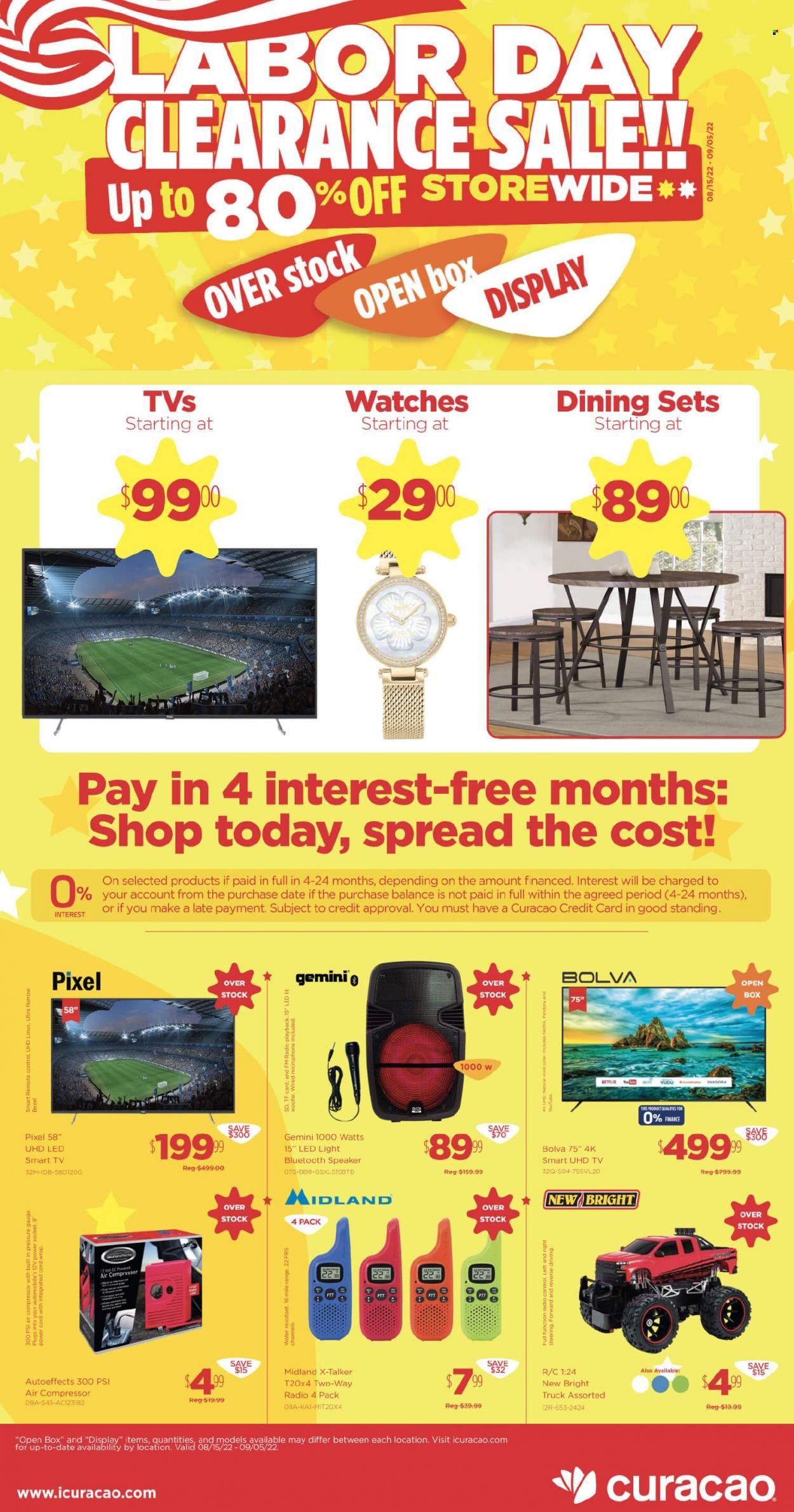 Curacao (AZ, CA, NV) Weekly Ad Flyer Specials August 15 to September 5, 2022