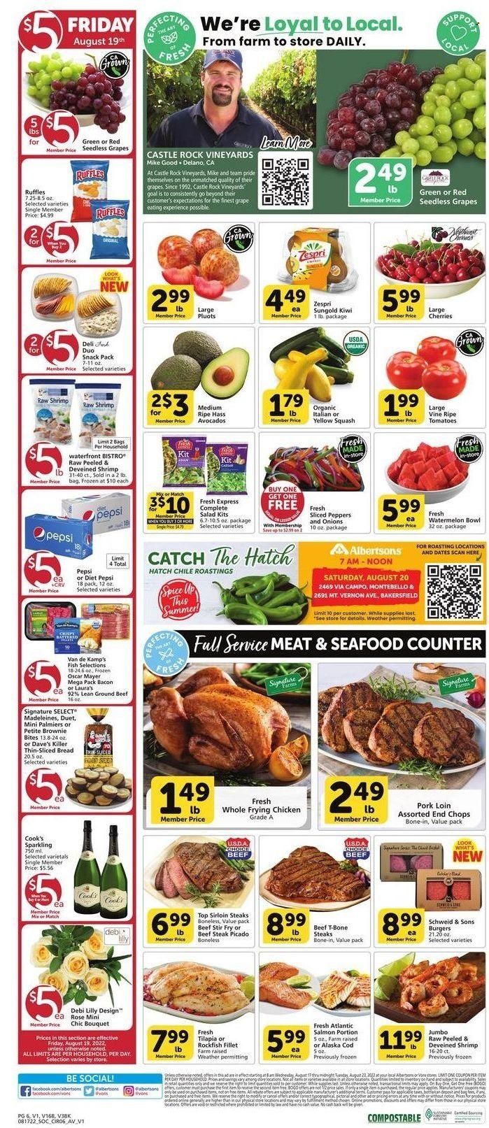 Albertsons (CA, ID, LA, MT, OR, TX, WA) Weekly Ad Flyer Specials August 17 to August 23, 2022