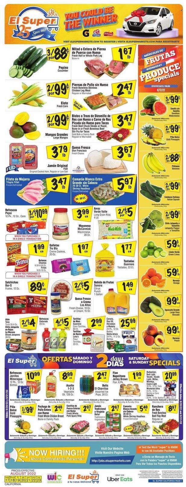 El Super (CA, NM, NV, TX) Weekly Ad Flyer Specials August 17 to August 23, 2022