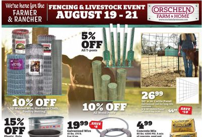 Orscheln Farm and Home (IA, IN, KS, MO, NE, OK) Weekly Ad Flyer Specials August 19 to August 21, 2022