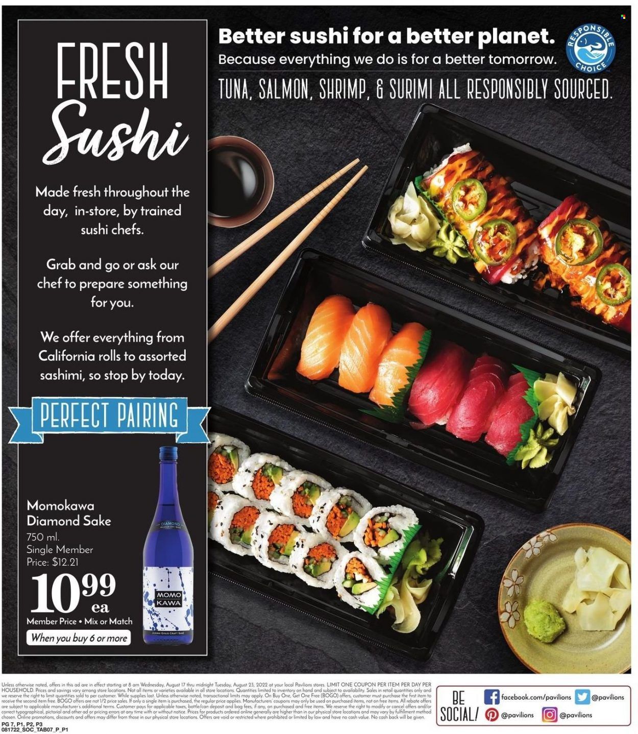Pavilions (CA) Weekly Ad Flyer Specials August 17 to August 23, 2022