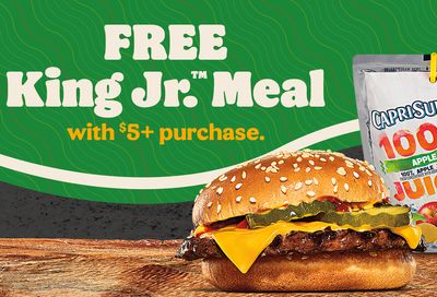 Spend $5+ and Get a Free King Jr. Meal In-app or Online at Burger King Through to August 28: A Royal Perks Exclusive