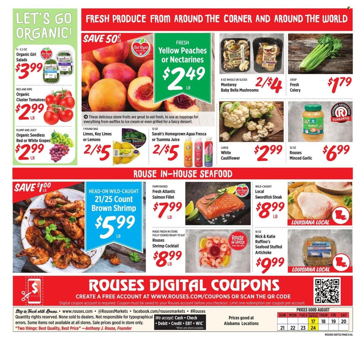 Rouses Markets (AL, LA, MS) Weekly Ad Flyer Specials August 17 to August 24, 2022