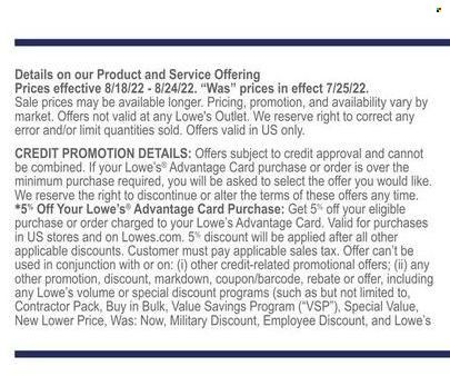 Lowe's Weekly Ad Flyer Specials August 18 to August 24, 2022