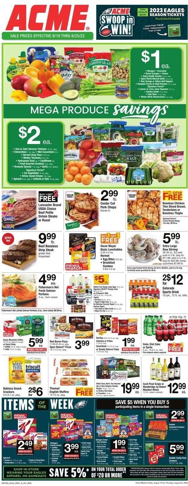 ACME (DE, NJ, NY, PA) Weekly Ad Flyer Specials August 19 to August 25, 2022