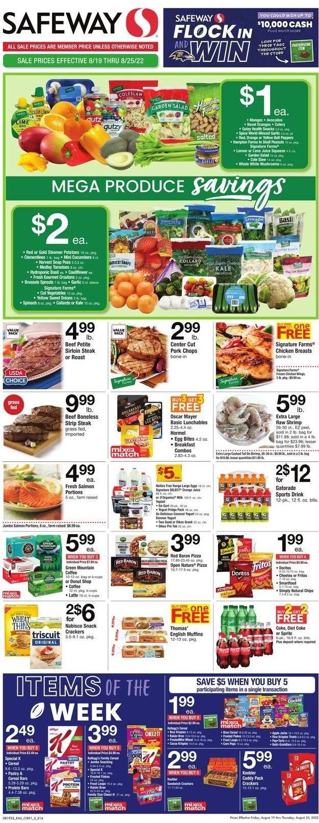 Safeway (MD, VA) Weekly Ad Flyer Specials August 19 to August 25, 2022