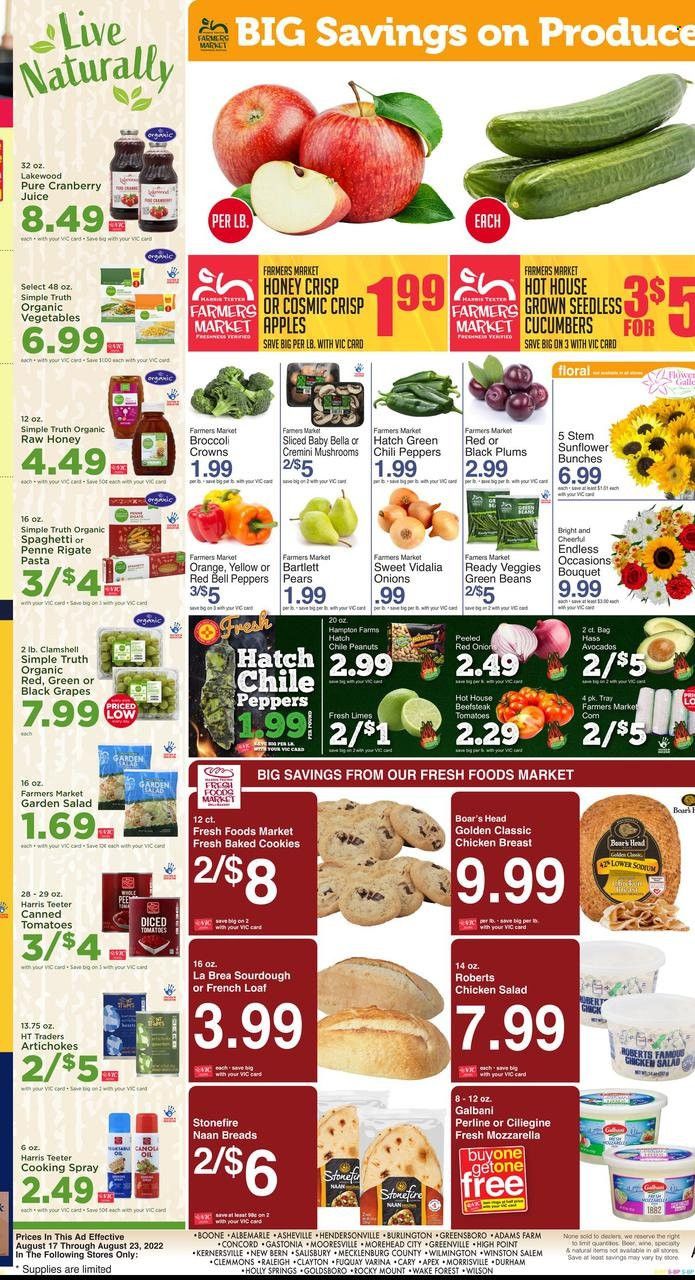 Harris Teeter Weekly Ad Flyer Specials August 17 to August 23, 2022