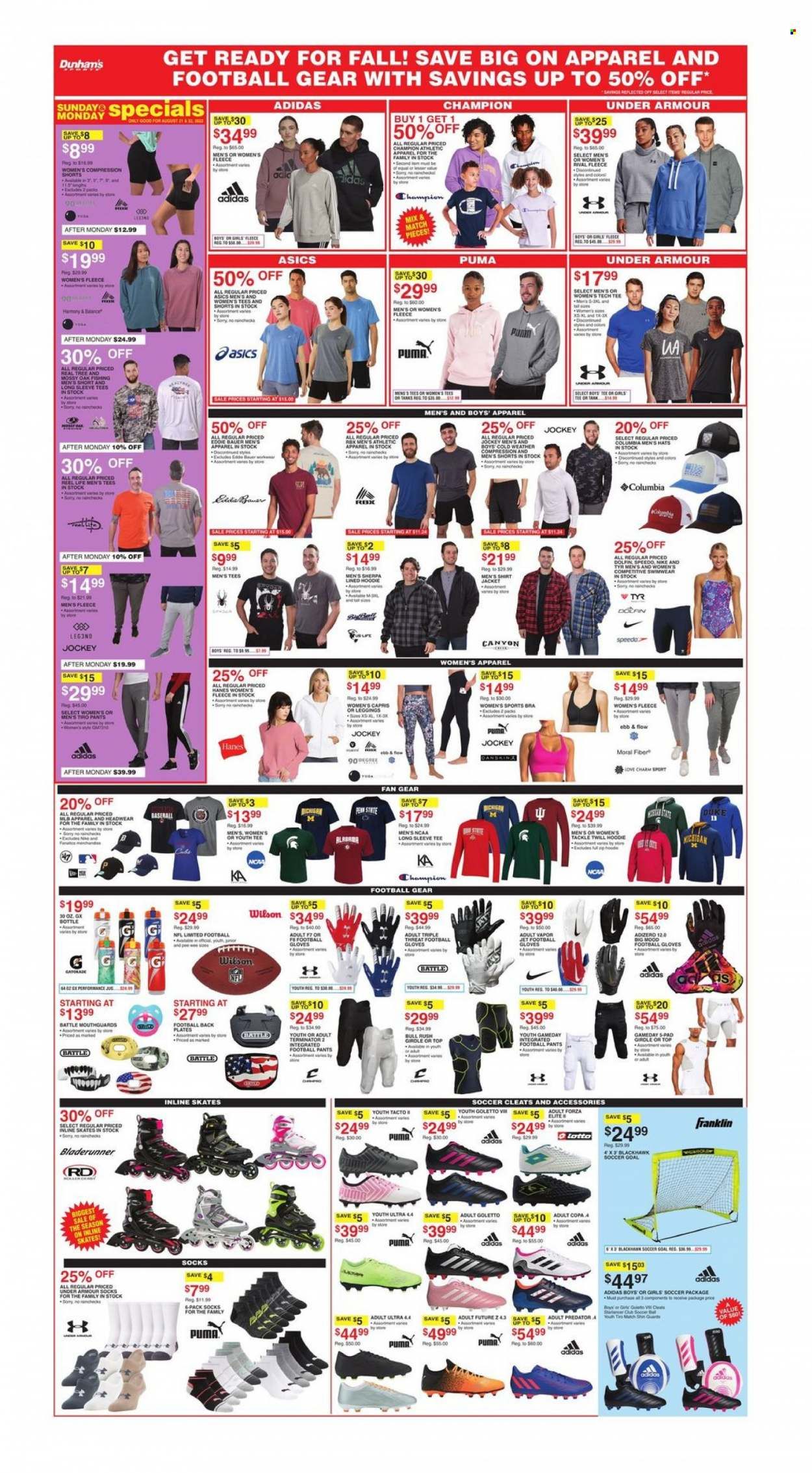 Dunham's Sports (MI, PA, WI) Weekly Ad Flyer Specials August 20 to August 25, 2022