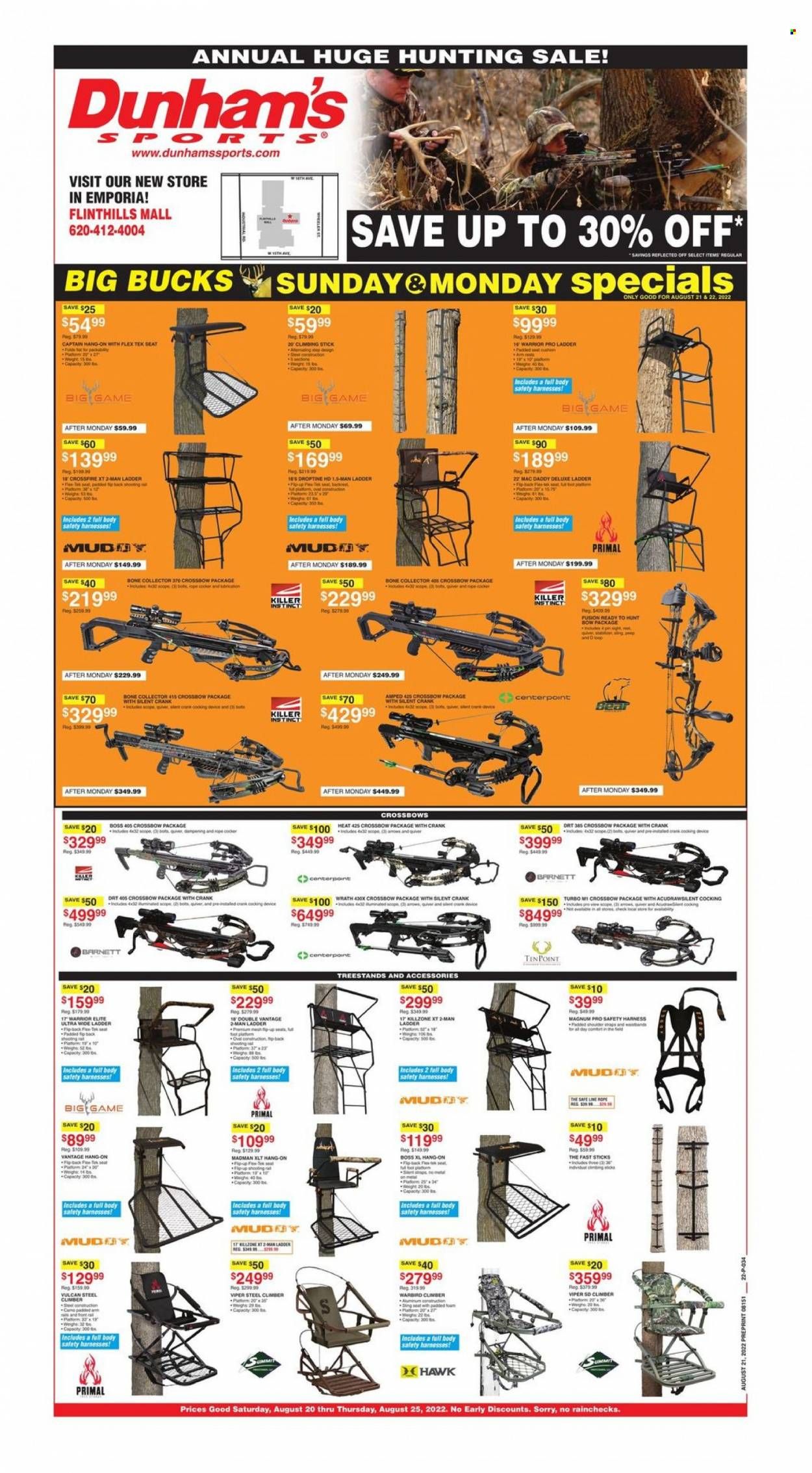 Dunham's Sports (KS) Weekly Ad Flyer Specials August 20 to August 25, 2022