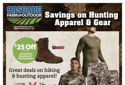 Cascade Farm And Outdoor (OR, WA) Weekly Ad Flyer Specials August 17 to August 23, 2022