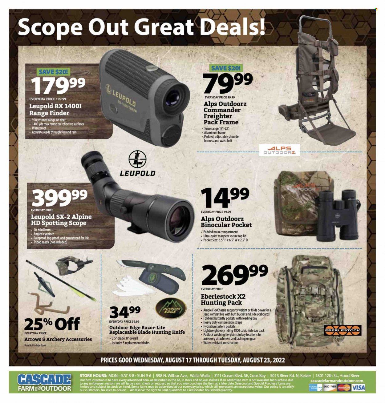 Cascade Farm And Outdoor (OR, WA) Weekly Ad Flyer Specials August 17 to August 23, 2022