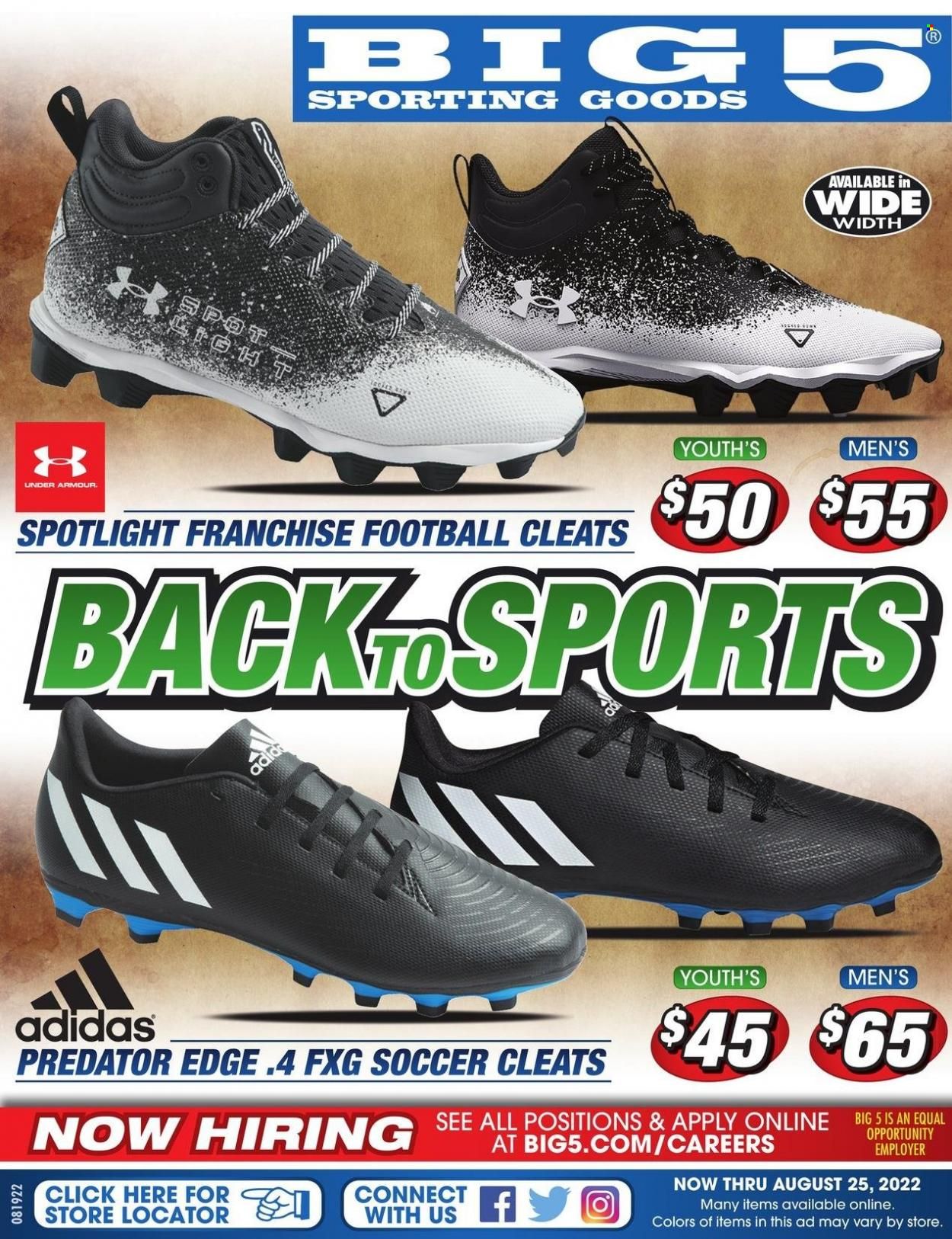 Big 5 (AZ, CA, CO, ID, NM, OR, UT, WA) Weekly Ad Flyer Specials August 19 to August 25, 2022