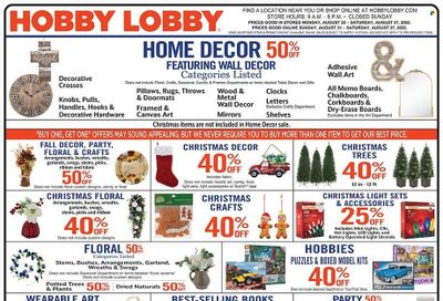 Hobby Lobby Weekly Ad Flyer Specials August 21 to August 27, 2022