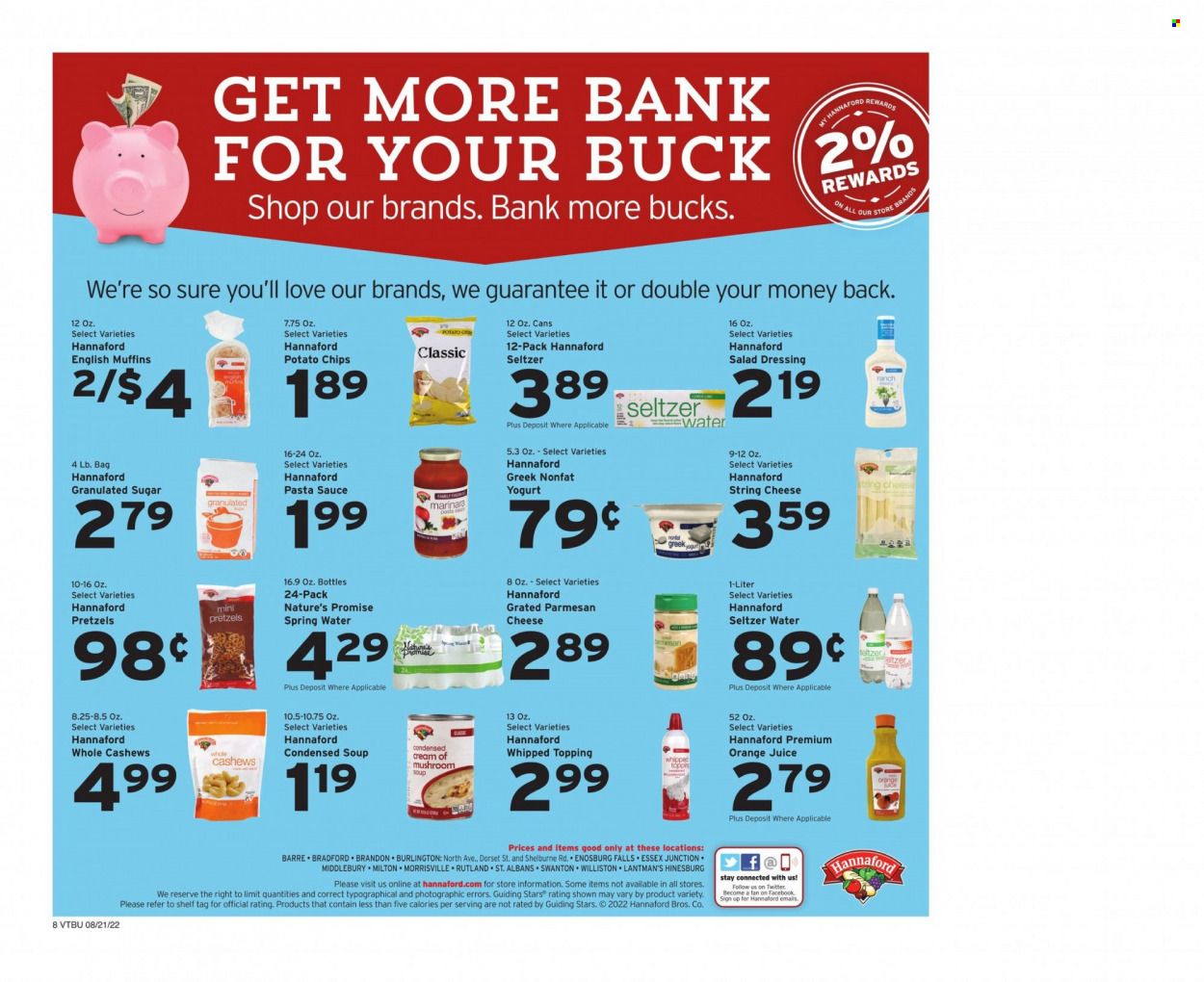 Hannaford (VT) Weekly Ad Flyer Specials August 21 to August 27, 2022