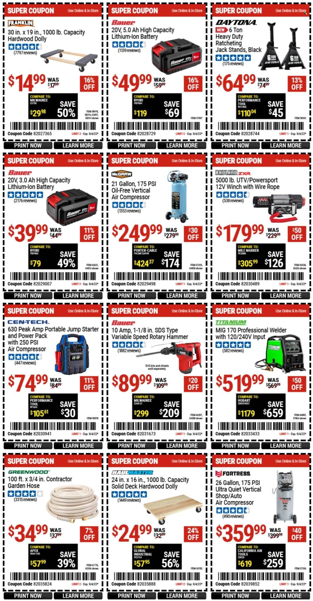 Harbor Freight Weekly Ad Flyer Specials August 22 to September 4, 2022