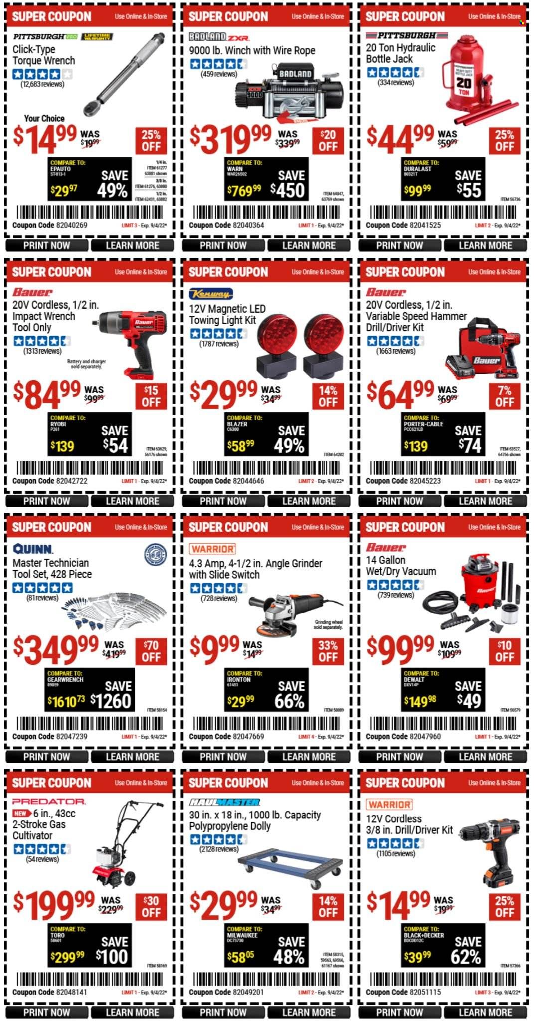 Harbor Freight Weekly Ad Flyer Specials August 22 to September 4, 2022