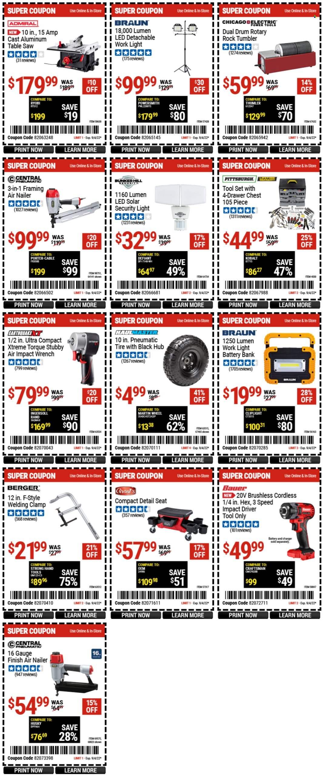 Harbor Freight Weekly Ad Flyer Specials August 22 to September 4, 2022