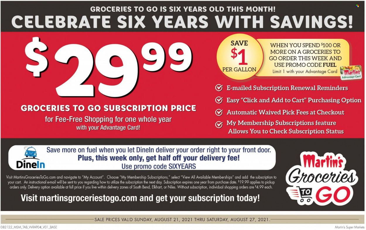 Martin’s (IN, MI) Weekly Ad Flyer Specials August 21 to August 27, 2022