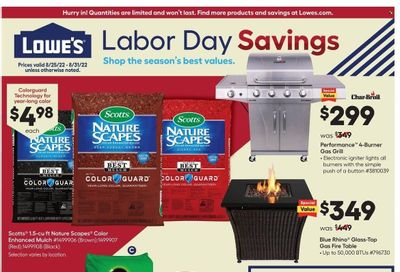 Lowe's Weekly Ad Flyer Specials August 25 to August 31, 2022
