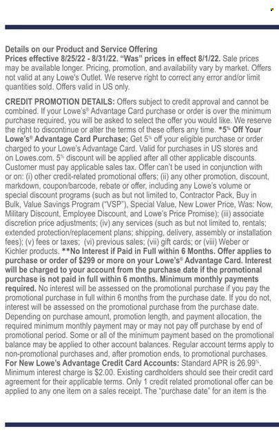 Lowe's Weekly Ad Flyer Specials August 25 to August 31, 2022