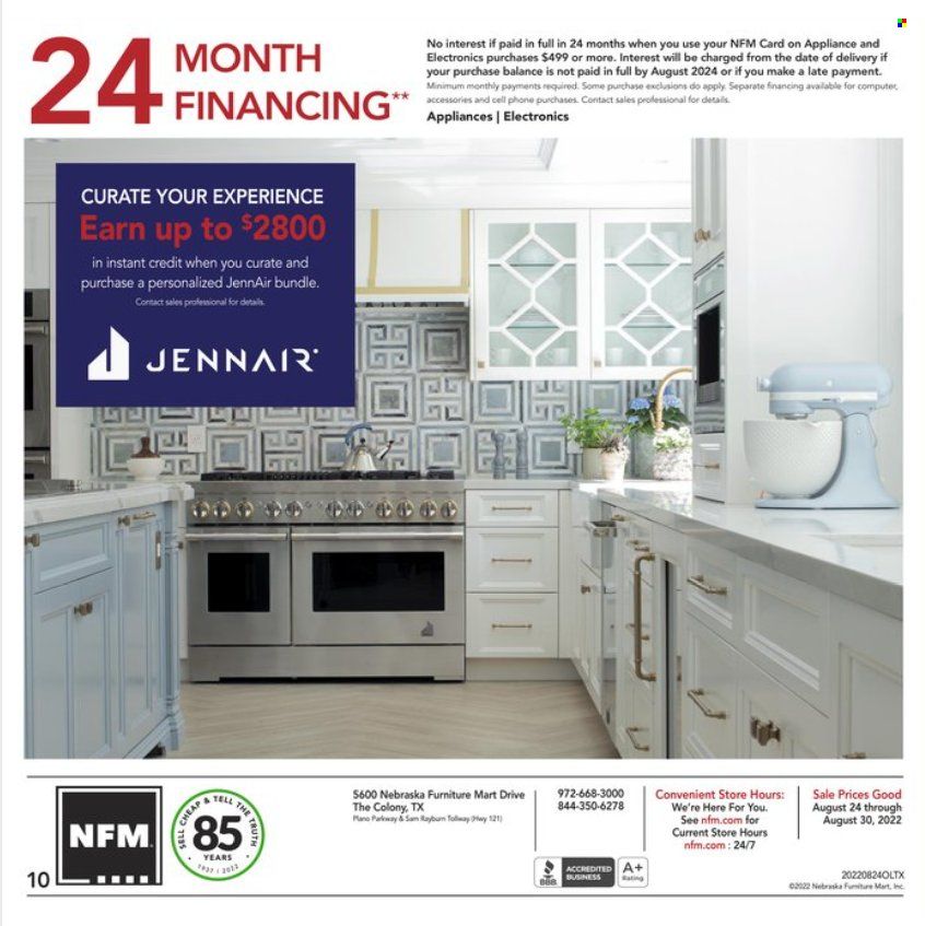 Nebraska Furniture Mart (IA, KS, NE, TX) Weekly Ad Flyer Specials August 24 to August 30, 2022