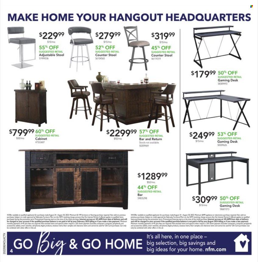 Nebraska Furniture Mart (IA, KS, NE, TX) Weekly Ad Flyer Specials August 24 to August 30, 2022
