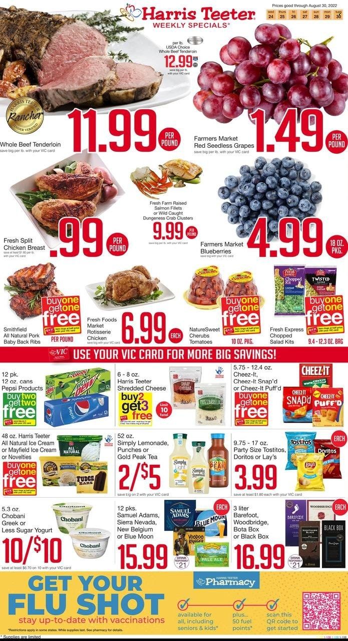 Harris Teeter Weekly Ad Flyer Specials August 24 to August 30, 2022