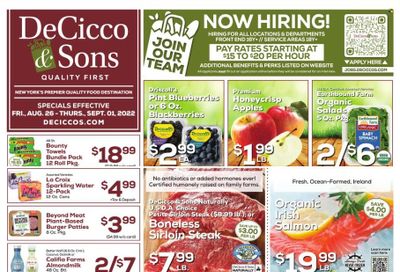 DeCicco & Sons (NY) Weekly Ad Flyer Specials August 26 to September 1, 2022