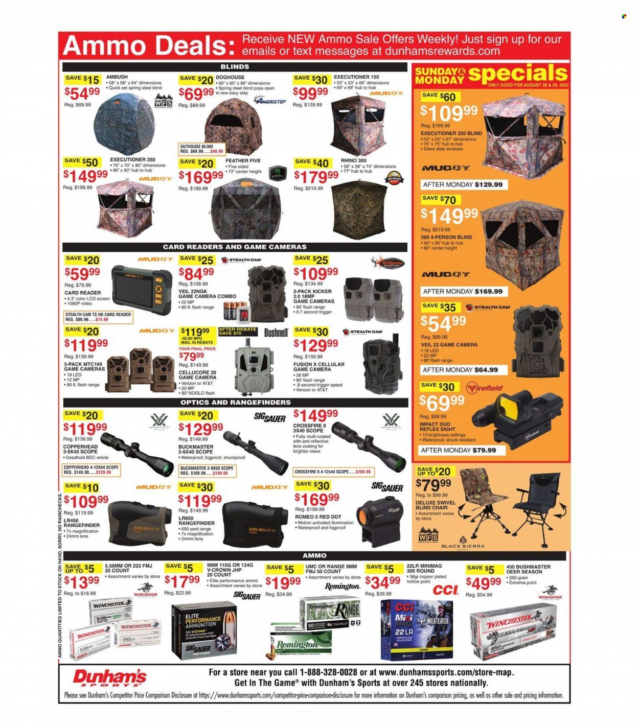 Dunham's Sports (MI) Weekly Ad Flyer Specials August 27 to September 1, 2022