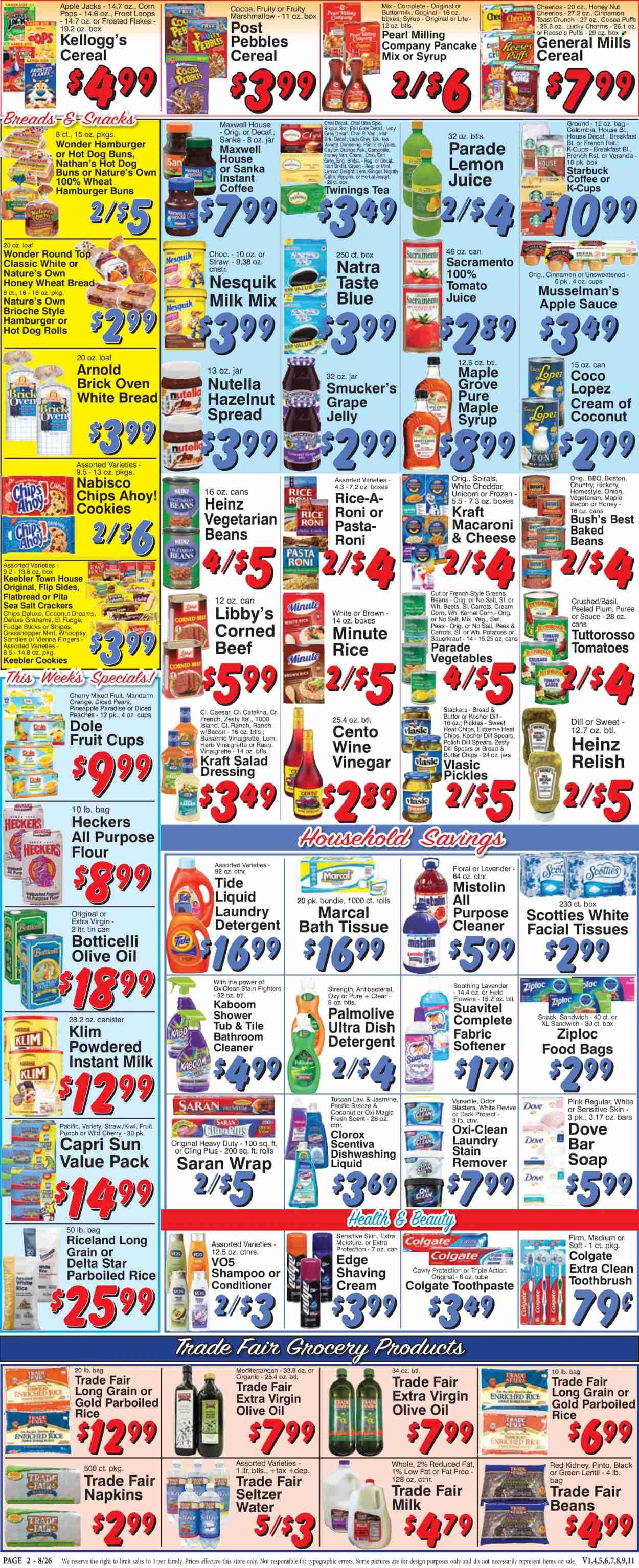 Trade Fair Supermarket (NY) Weekly Ad Flyer Specials August 26 to September 1, 2022