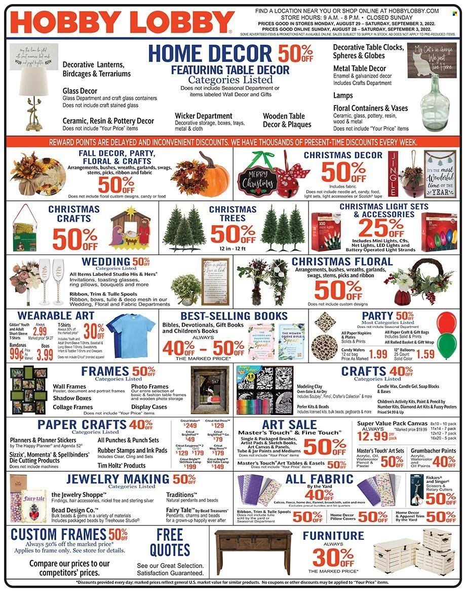 Hobby Lobby Weekly Ad Flyer Specials August 28 to September 3, 2022