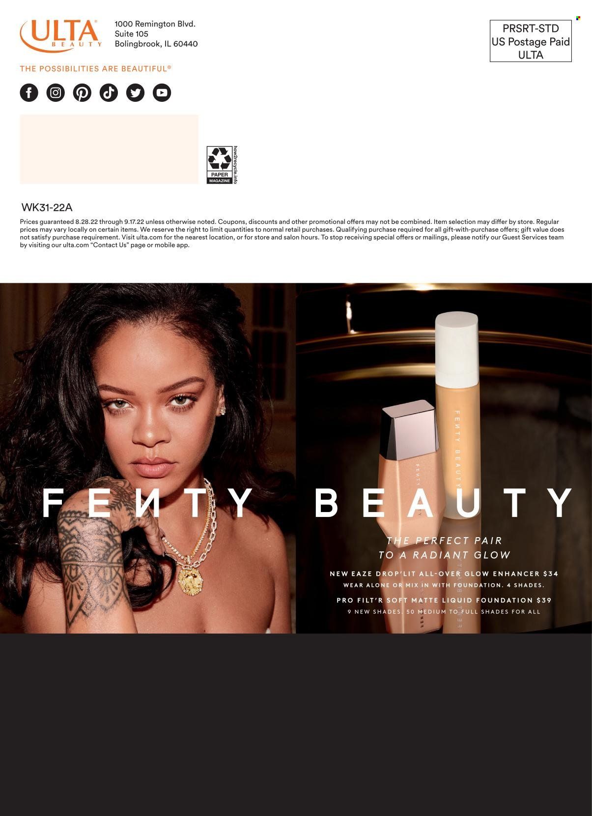 Ulta Beauty Weekly Ad Flyer Specials August 28 to September 17, 2022