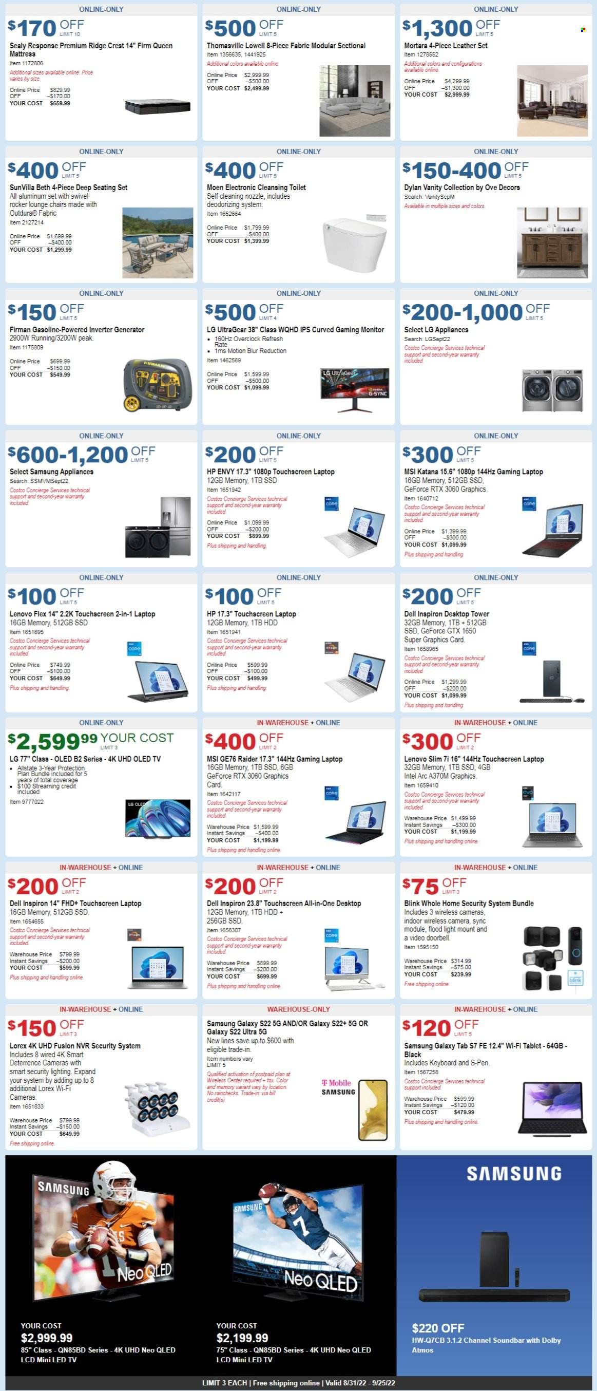 Costco Weekly Ad Flyer Specials August 31 to September 25, 2022